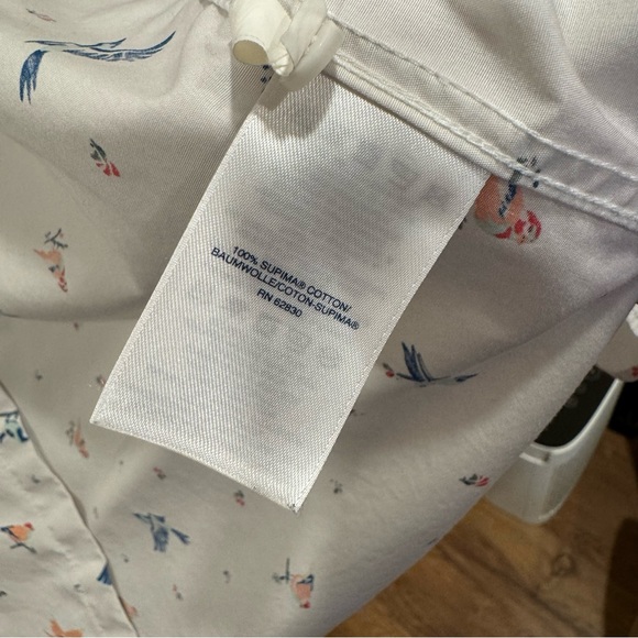 Bird print Lands End button down - 18 Tall - Picture 5 of 6